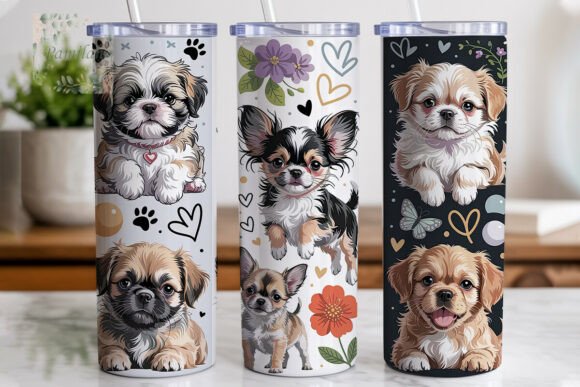 Adorable Puppy Collage 20oz Tumbler Wrap: Beyond the Cute Factor