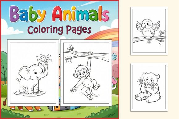Baby Animals Coloring Pages for Kids: Creative Design Resource