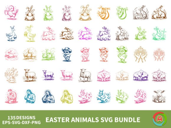 Bring Spring to Life with Easter Animals SVG Bundle, Easter