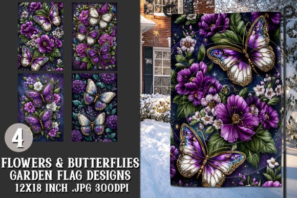 Butterfly Garden Flag Designs, S6: Your Instant Sublimation Solution