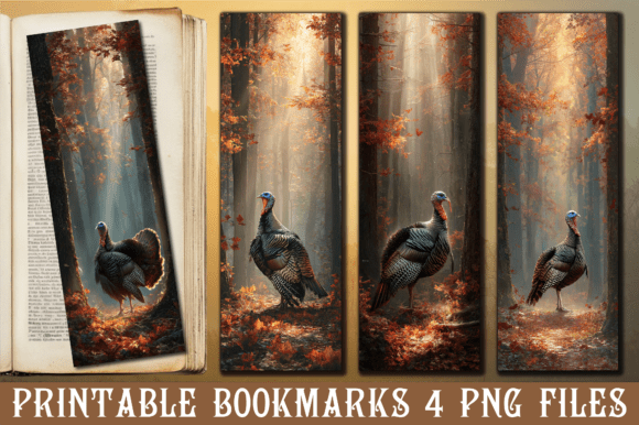Crafting Warmth: The Misty Morning Fall Wood Turkey Bookmark