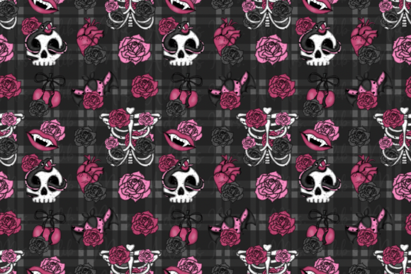 Dark Hearts Plaid Seamless: A Modern Romantic Pattern