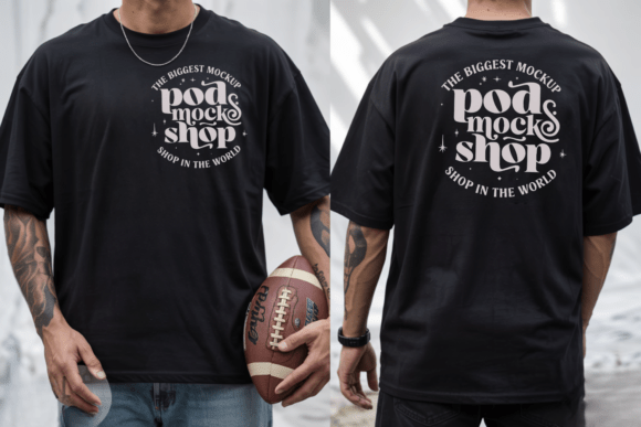 Elevate Your Brand with the Gildan 5000 Black Front & Back Mockup