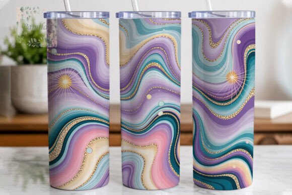 Elevate Your Craft with Pastel Glitter Marble 20oz Tumbler Wrap