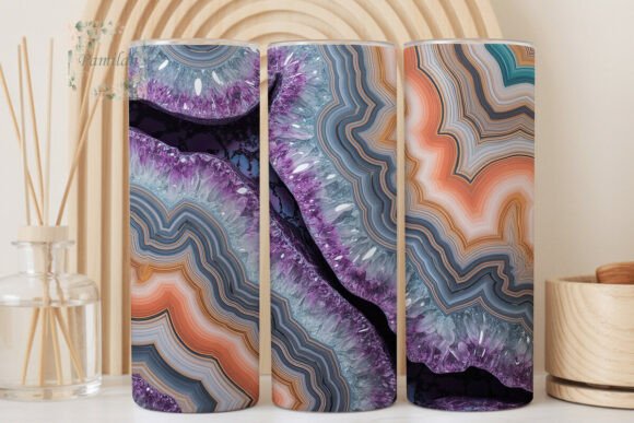 Geode Agate Crystal 20oz Tumbler Wrap: Vibrant Style for Your Drinkware