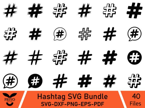 Hashtag SVG Bundle: Modern Typography for Dynamic Creators