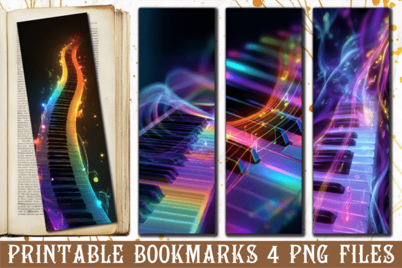 Rainbow Neon Piano Keys Art Bookmark: A Designer's Guide