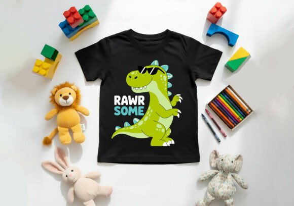 Rawr Some Cute Dinosaur Kids T-Shirt: A Playful Asset for Creators