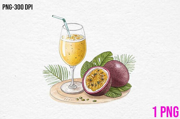 Refreshing Your Visuals: The Appeal of Passion Fruit Drink Clipart