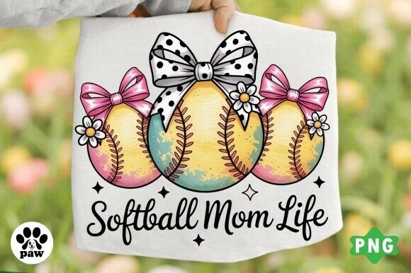 Softball Mom Life PNG, Coquette Mama Png: Your Go-To Design Asset