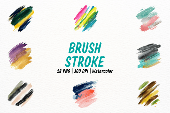 Vibrant Brush Strokes Clipart: Authentic Watercolor Textures for Modern Designers
