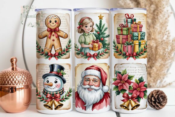 Vintage Christmas Vignettes: A Festive Design for 20oz Tumblers